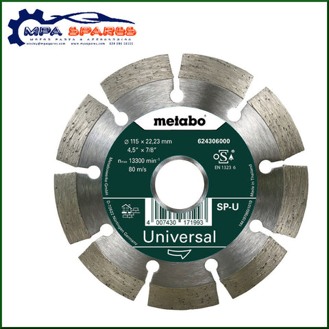 Metabo Diamond Cutting Disc 115 X22.23 mm, "SP-U", Universal "SP" (624306000)