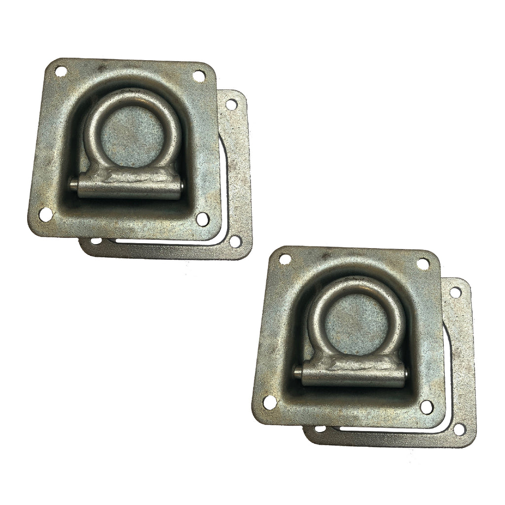 2 X Recessed Tie Down Rings 105 X 105mm - Eye for Trailer Truck Flatbed Horsebox