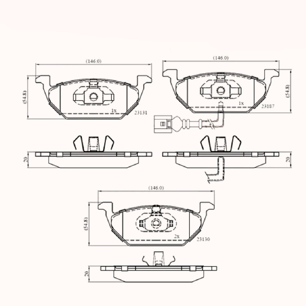 Front Brake Pads Audi A3, Seat Ibiza Leon,Skoda Fabia Octavia, Vw Golf - Adb1851