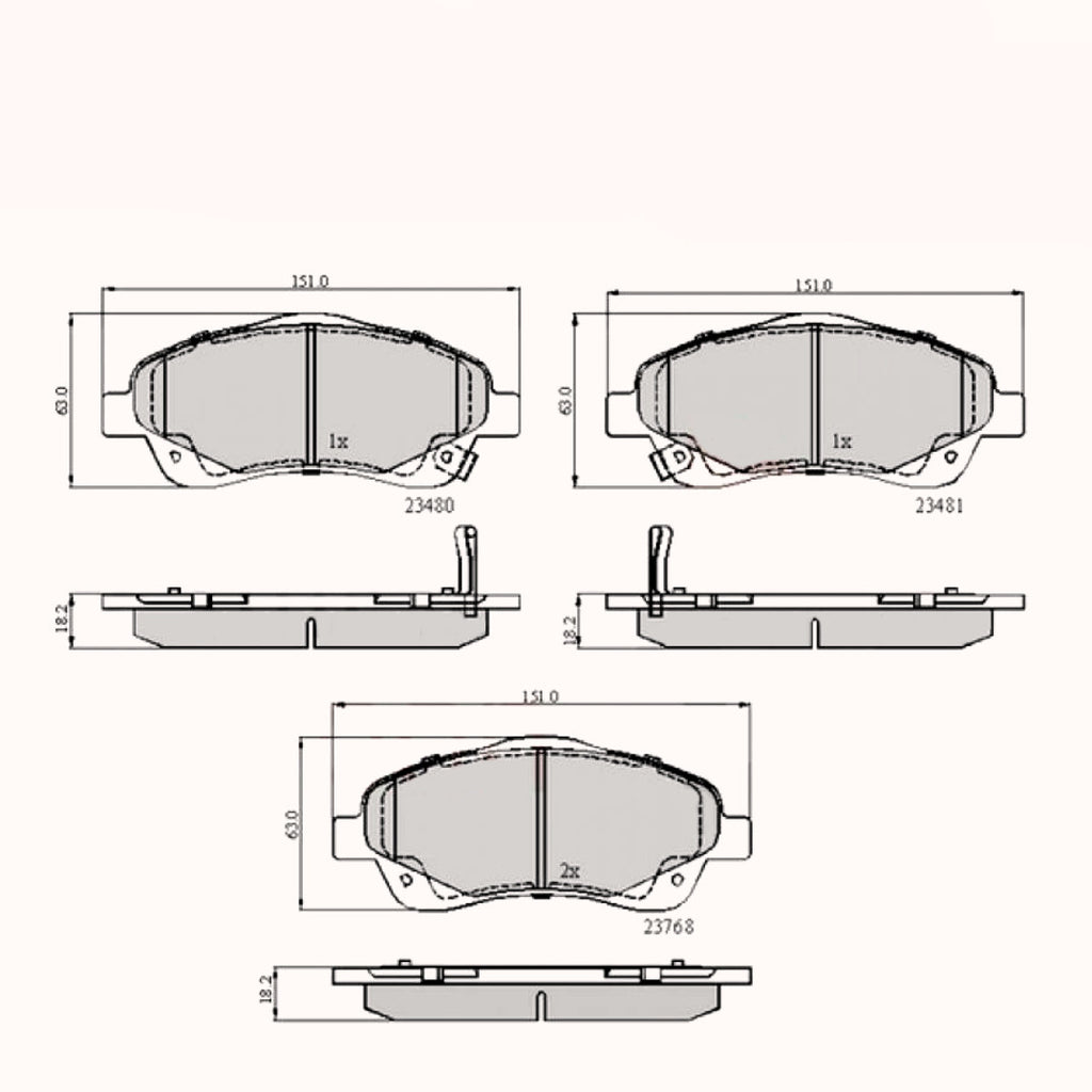 Front Brake Pads Avensis 03->08, - Adb31140 Pad1333 Mdb2545