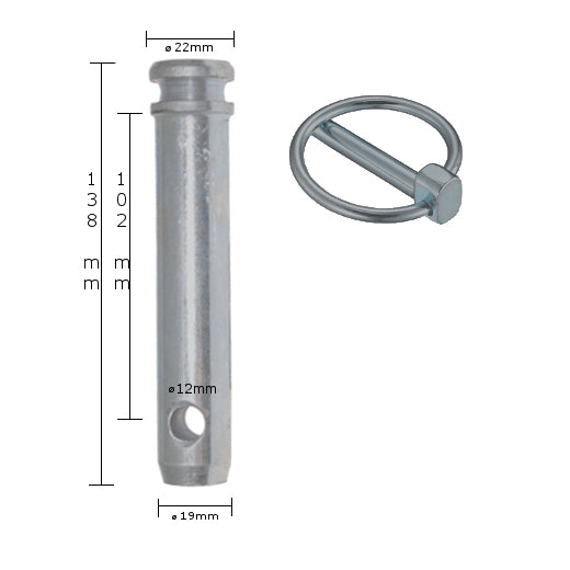 Top Link Pin With Linch Pin - Cat1 David Brown (4" X 3/4")