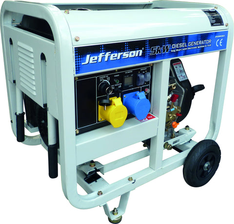 5.0kW 10hp Diesel Generator Electric Start Copper Wound Alternator - Jefferson Tool Shop