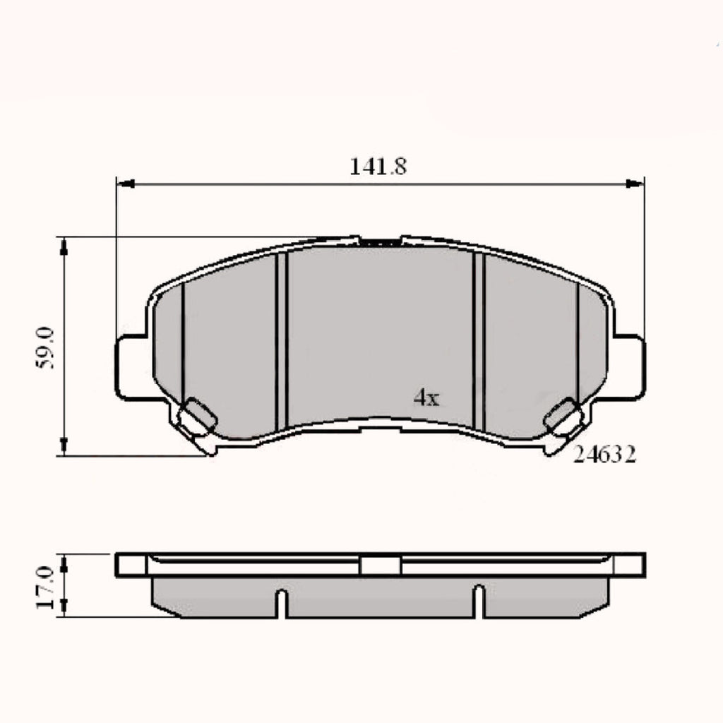 Front Brake Pads Nissan Qashqai 07->, X-Trail 07-> Adb01577 Pad1621 Mdb2938