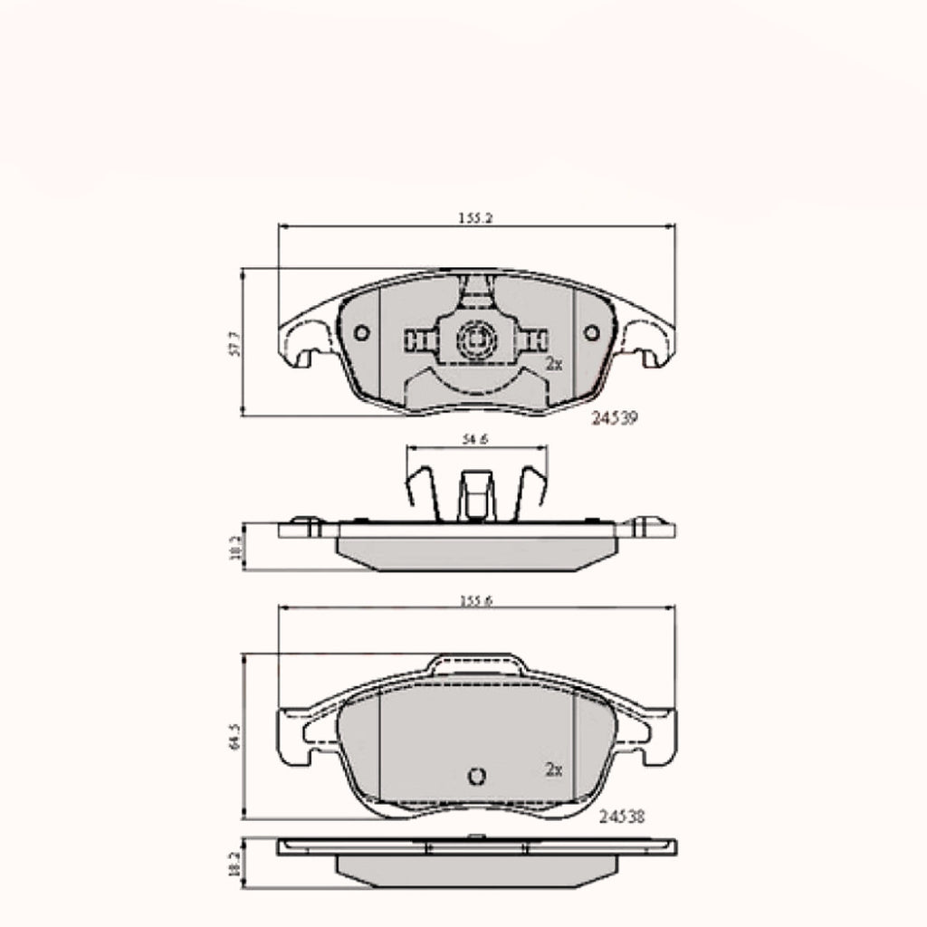 Front Brake Pads Berlingo 08->Partner 08-> Adb01719 Pad1525 Mdb2890