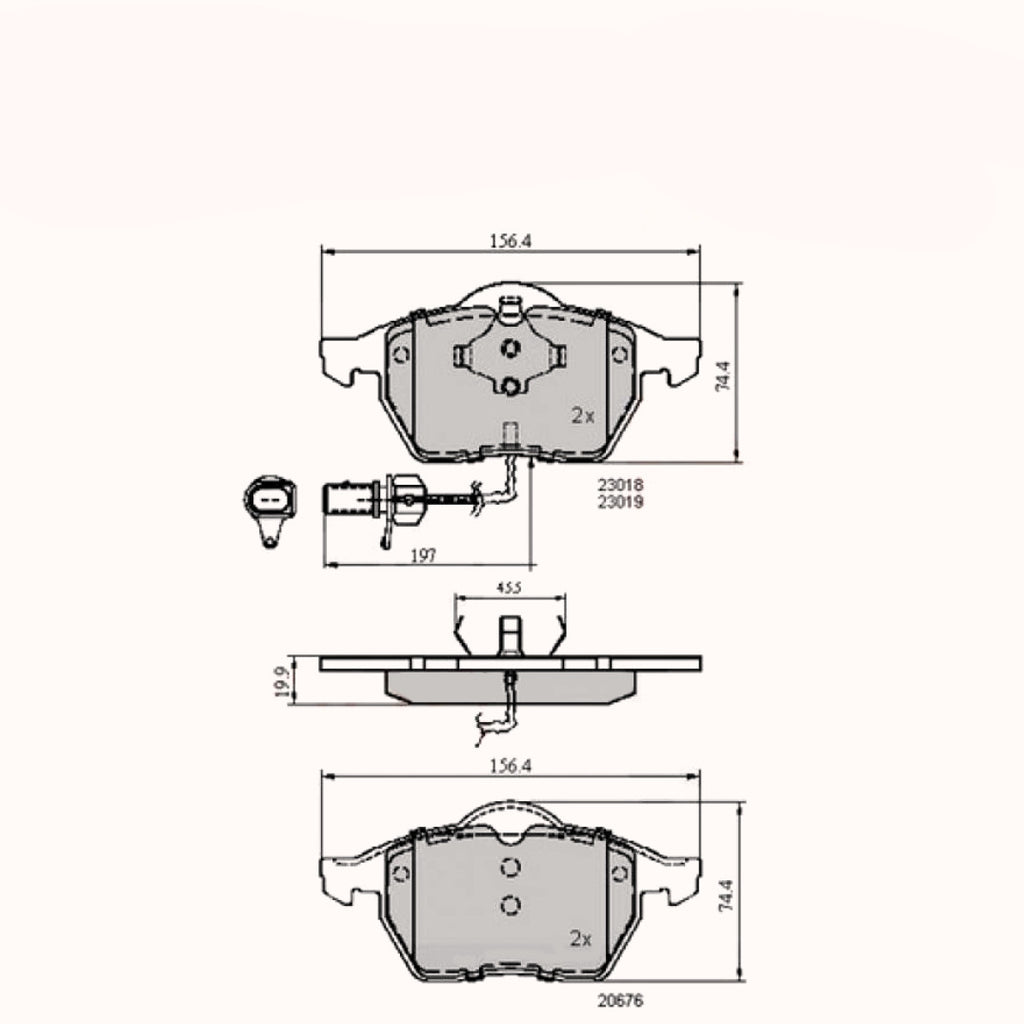 Front Brake Pads Audi A4 95-09, Vw Passat 96 -> ADB11025 PAD964 MDB1826