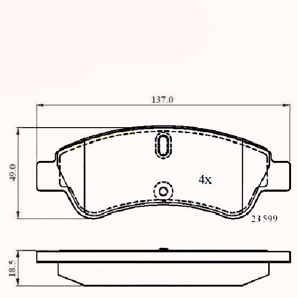 Front Brake Pads Citroen Berlingo C4 Zsara, Peugeot Partner 206 - Cbp01033