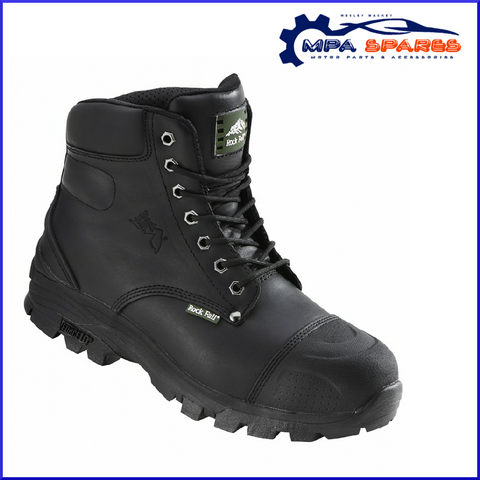 Rock Fall Ebonite Steel Toe & Sole Safety Boot Leather Black Heat/Cold Resistant - MPA Spares