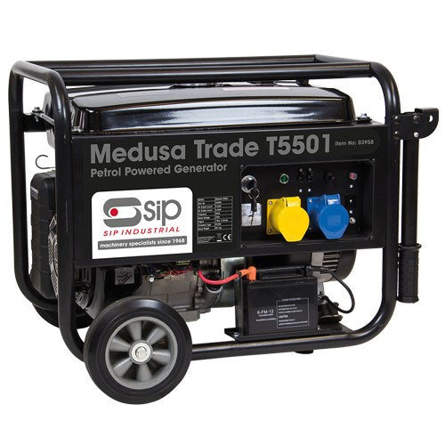 SIP 03958 Medusa T5501 Portable Site Petrol Generator 3.8Kw 110V / 230V E/Start