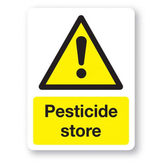 Safety Sign Pesticide Store White/Yellow/Black Large 300 X 400mm