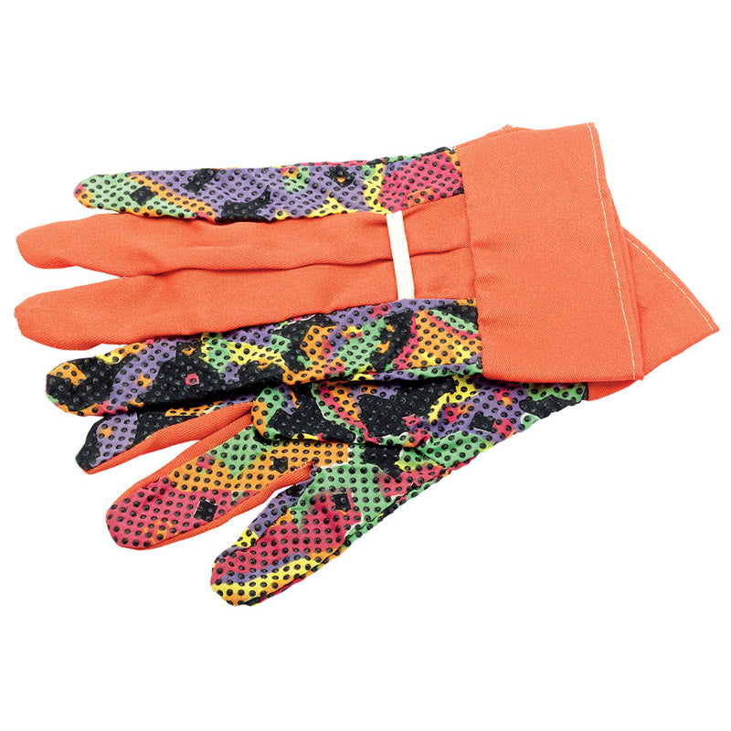 Cotton Gardening Gloves With Pvc Polka Dot Surface On Palm Small/Medium