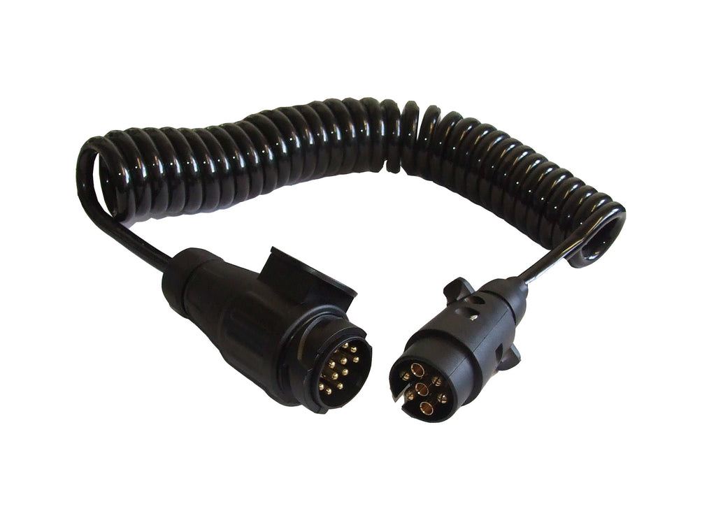 7 Pin <-> 13 Pin Plug Adaptor Converter Cable Lead - Trailer Caravan Light Power