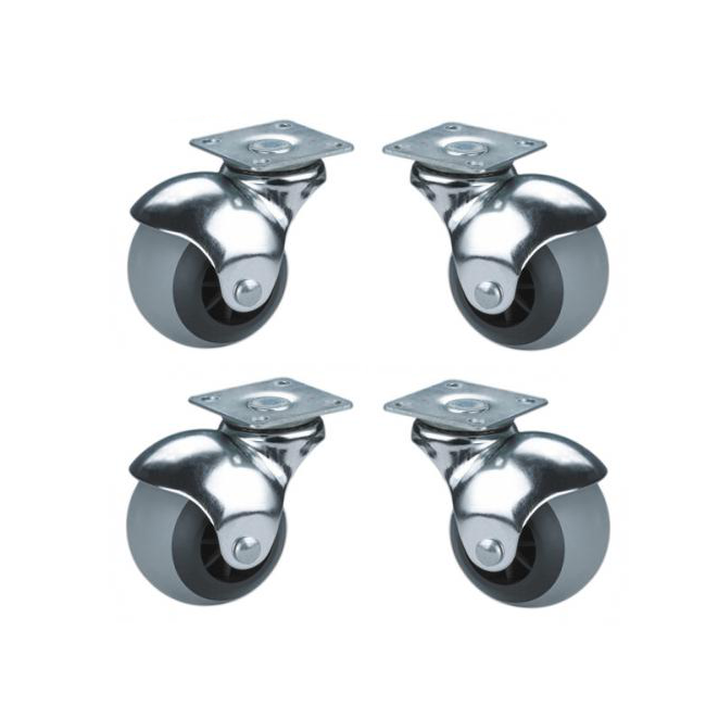 4 X 40mm Grey Ball Swivel Castors, Furniture, Office (Castor, Caster)