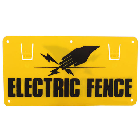 Safety Warning Sign Electric Fence Yellow/Black 128 X 246mm
