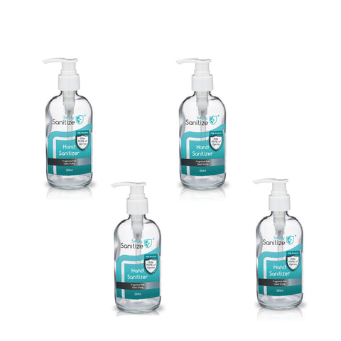 4 X Simply Hand Sanitizer 250ml Pump Action Antibacterial Gel 75% Alcohol