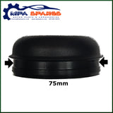 Set Of 2 75mm Push In Black Hub Cap Grease Dust Trailer Covers Knott - MPA Spares