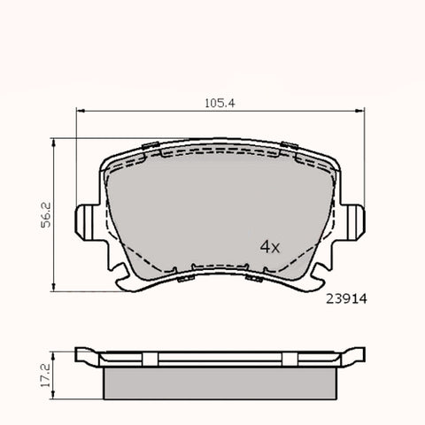 Rear Brake Pads Audi, Seat, Vw 04-> - Adb01284 Pad1324 Mdb2580