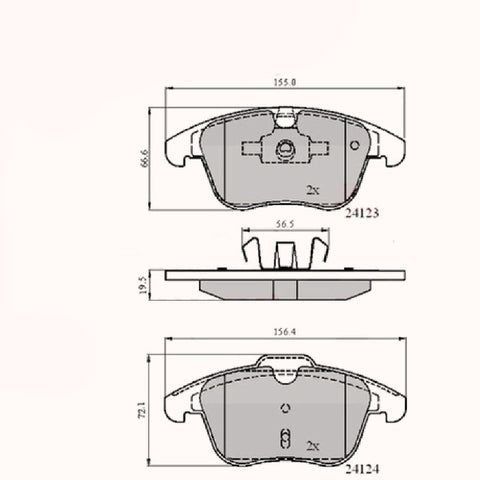 Front Brake Pads Ford Galaxy 06-, Mondeo 07-> - Adb01591 Pad1503 Mdb2860