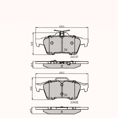 Rear Brake Pads Ford Focus, Connect 02 - Adb01599 Pad1448 Mdb2686