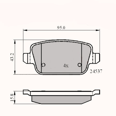 Rear Brake Pads Ford Focus, Mondeo 06 - Adb01610 Pad1532 Mdb2887