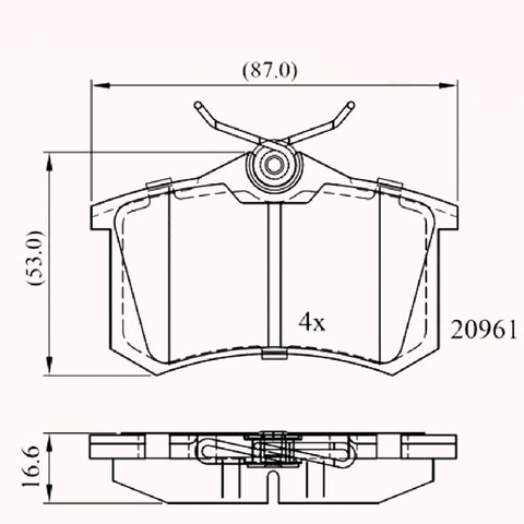 Rear Brake Pads Fits Audi A4, Citroen Berlingo, Renault Clio, Vw Golf Adb0797