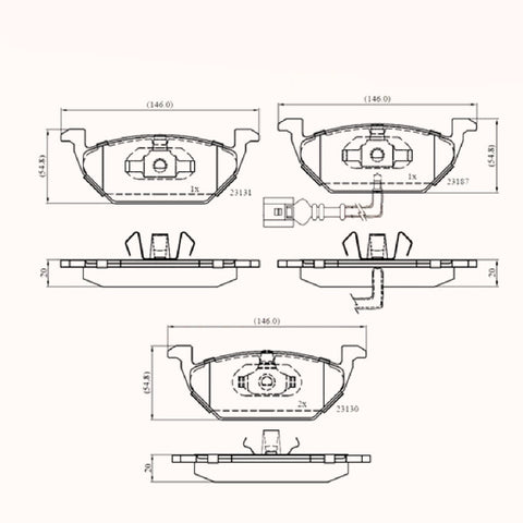 Front Brake Pads Audi A3, Seat Ibiza Leon,Skoda Fabia Octavia, Vw Golf - Adb1851