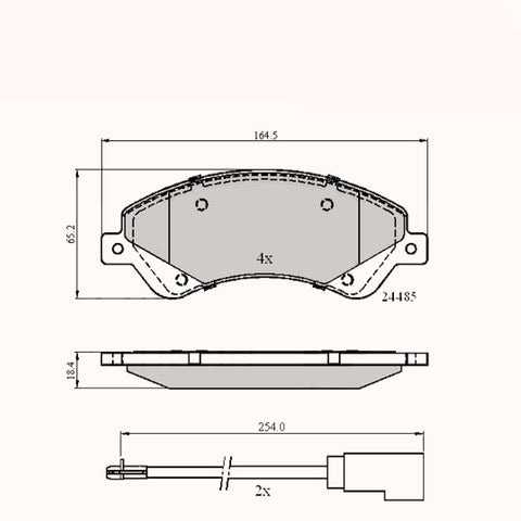 Front Brake Pads Ford Commercial Transit 06 -> - Adb21511