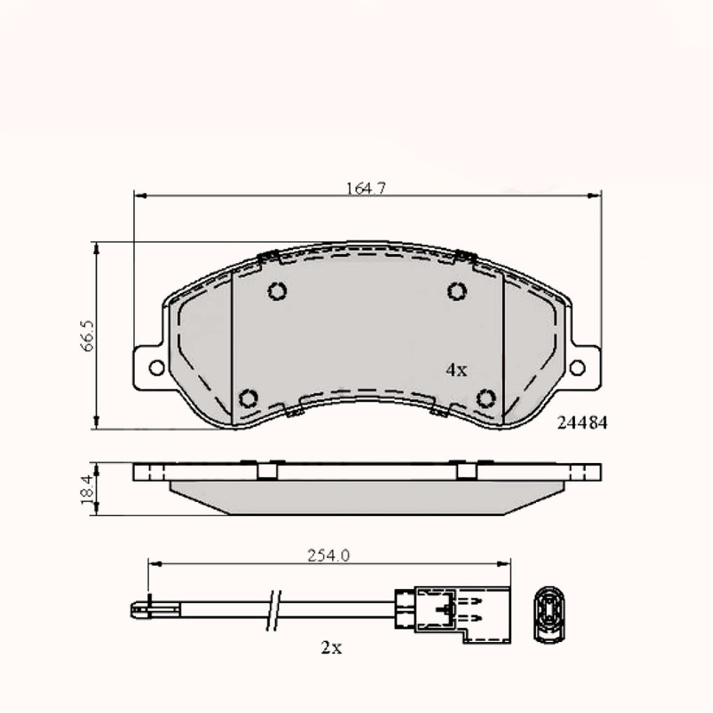 Front Brake Pad Ford Commercial Transit 06 -> - Adb21512