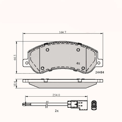 Front Brake Pad Ford Commercial Transit 06 -> - Adb21512