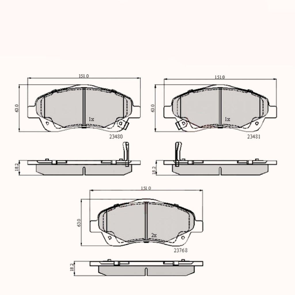 Front Brake Pads Avensis 03->08, - Adb31140 Pad1333 Mdb2545