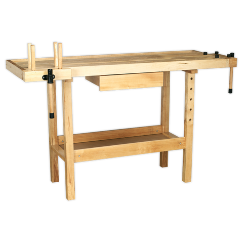 Sealey 1.52m Birchwood Woodworking Bench with 2 Vices