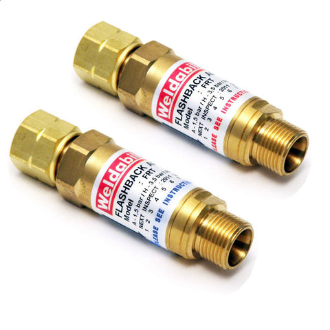 Twin Pack Inline Barrel Type Oxygen & Fuel Gas Flashback Arrestors