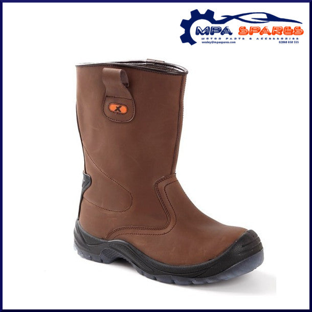 Xpert Invincible Steel Toe Cap Rigger Boot Leather Water Resistant (Brown) - MPA Spares