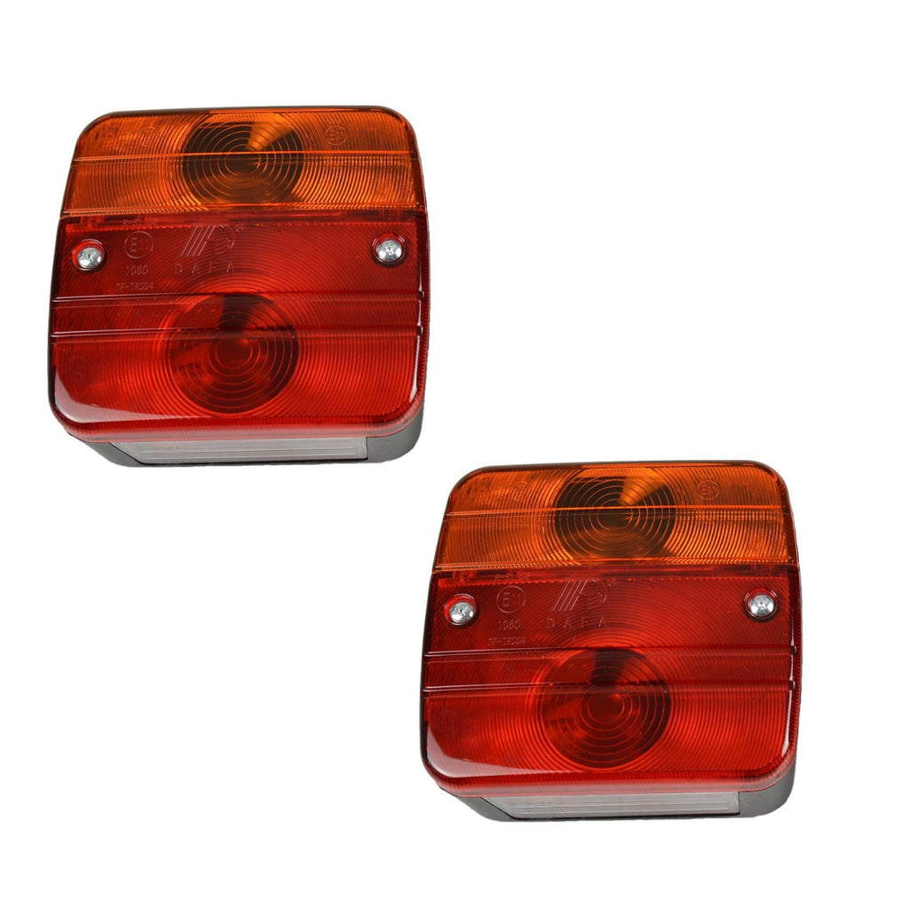 2 X Square Trailer 4 Function Brake Number Plate Indicator Lights