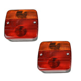 2 X Square Trailer 4 Function Brake Number Plate Indicator Lights