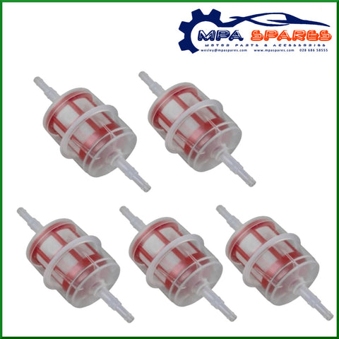 Pack Of 5 Universal Inline Fuel Filters To Fit Diesel 6mm Or 8mm Pipe - MPA Spares