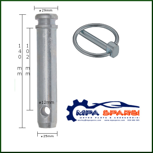 Top Link Pin With Linch Pin - Cat2 Case (4" X 1") - MPA Spares