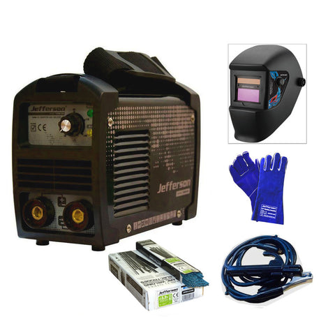 Jefferson 140Amp Mini Arc Welder With Auto Welding, Gloves, Rods & Helmet (230V)