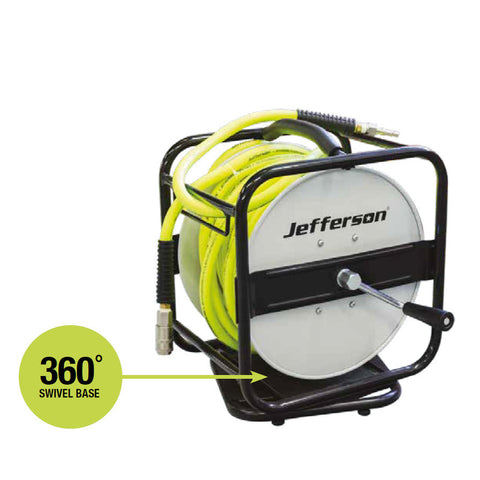 Jefferson 25 Metre 360° High-Vis Air Hose Reel - ¼" BSP