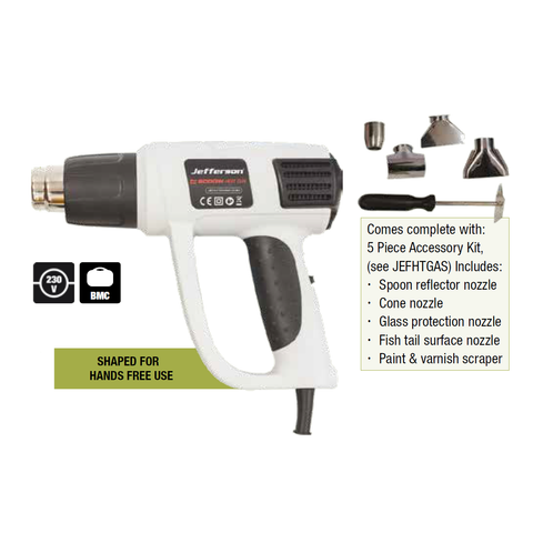Jefferson Variable Electronic Heat Gun With Accessory Kit (2kW - 230V)