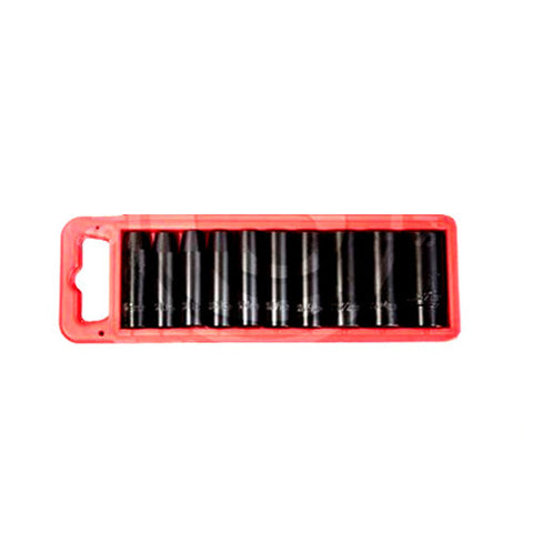 Jefferson 10 Piece 1/2" Deep Impact Socket Set - 9mm -> 27mm