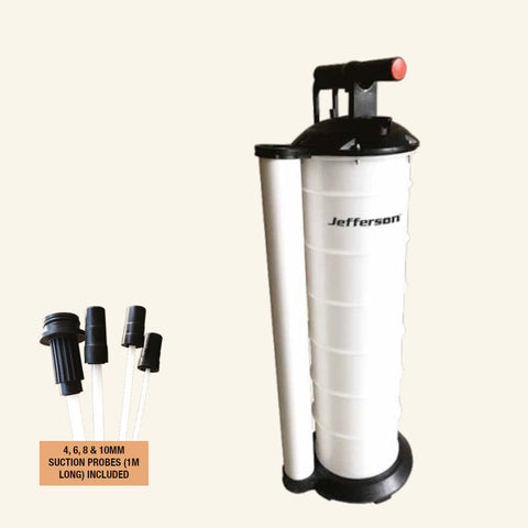 Jefferson 7 Litre Manual Extractor for Fluids & Oils - Includes 4 Suction Probes
