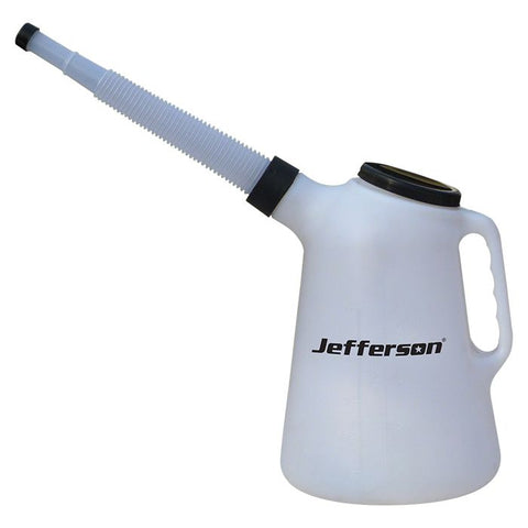 Jefferson 5 Litre Measuring Jug - Flexible Hose - Metric/US - Petrol/Diesel/Oil