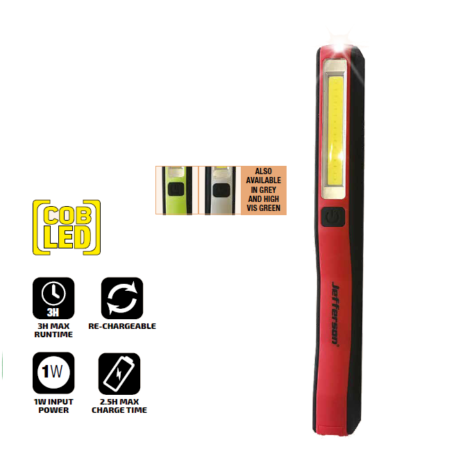 Jefferson 230 Lumens Rechargeable COB LED Pen Light