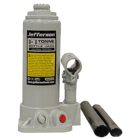 Jefferson 3 Tonne Hydraulic Bottle Jack - 194mm -> 372mm