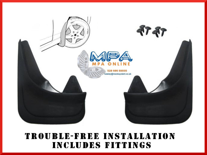 Front Mudflaps For Citroen C1 C2 C3 C4 - Moulded Universal Fit - MPA Spares