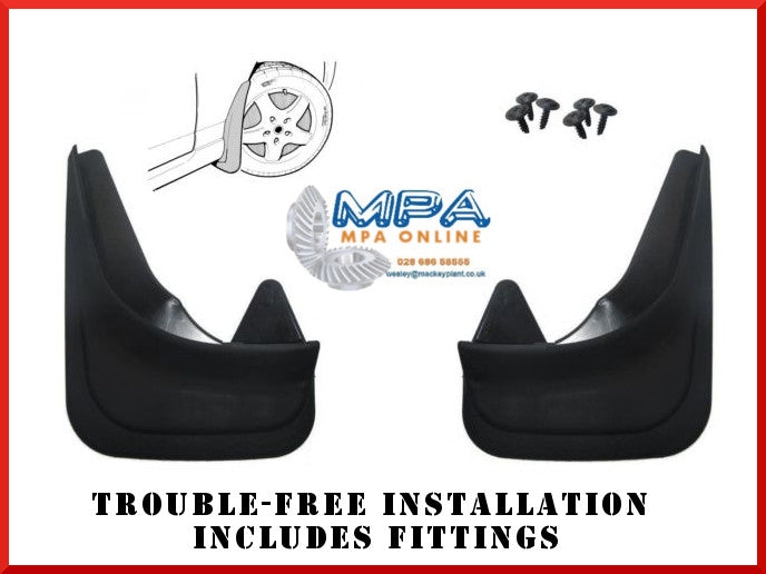 Rear Mudflaps For Skoda Fabia Octavia Superb - Moulded Universal Fit - MPA Spares