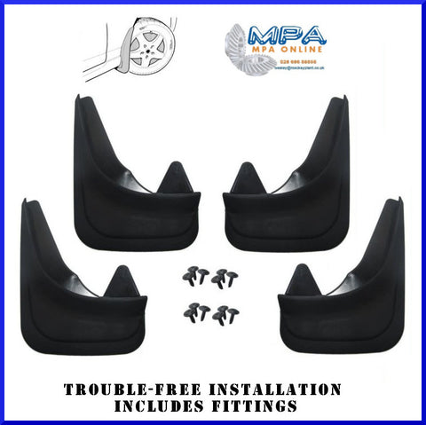 Set Of 4 Mudflaps For Ford Fiesta Mondeo Focus - Moulded Universal Fit - MPA Spares