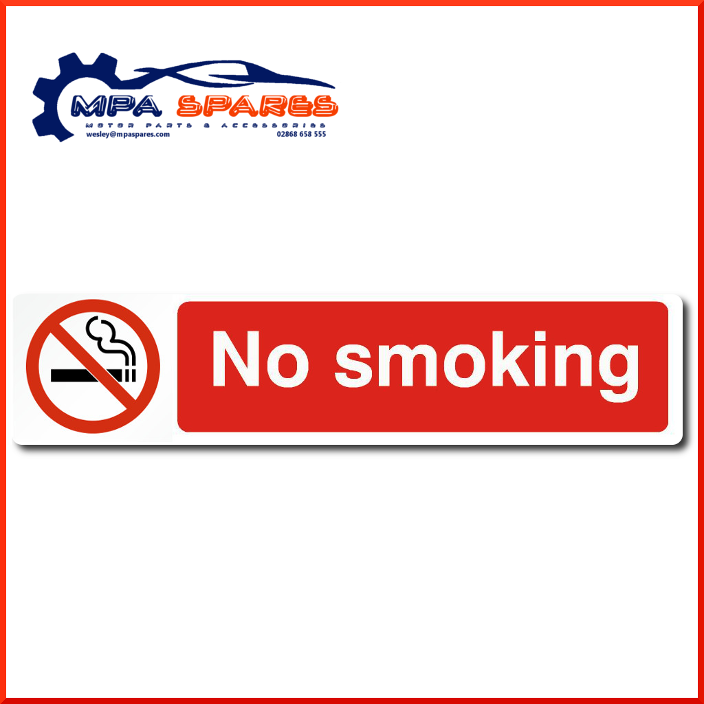 No Smoking Sticker 170mm X 41mm Taxi Van Work Vehicle - MPA Spares