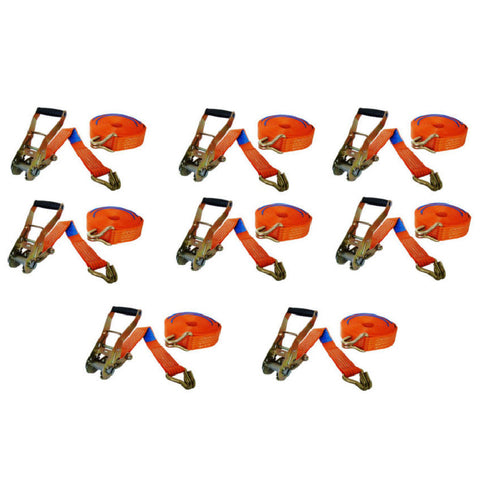 Ratchet Straps X8; Various Sizes 50mm X 8Mtr; 50mm X 10Mtr; 50mm X 12Mtr