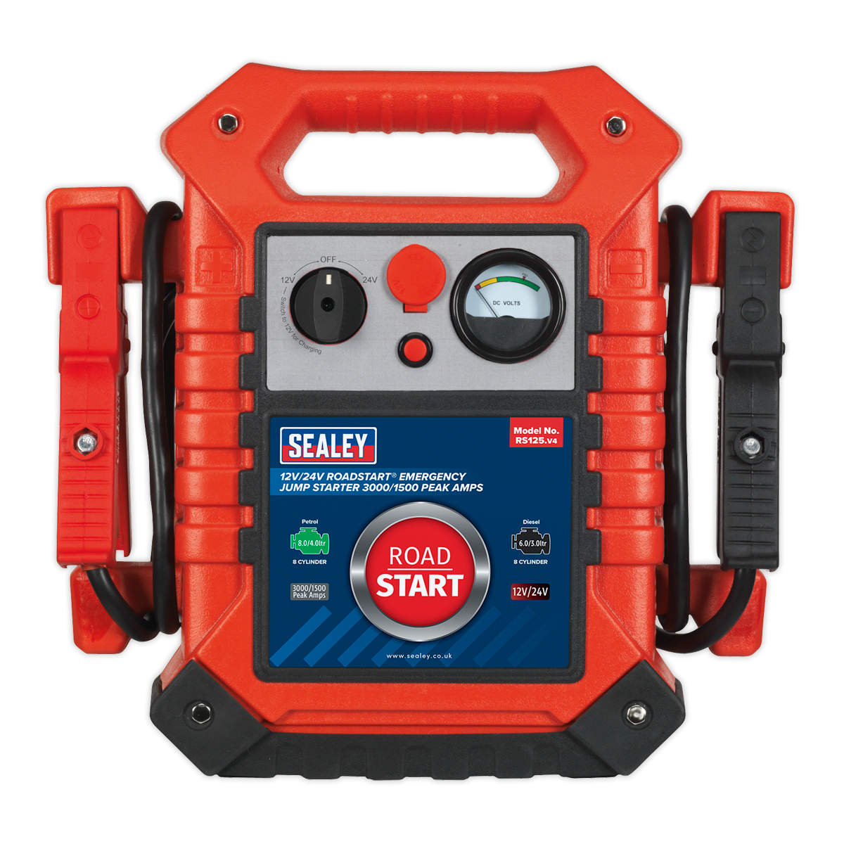 Sealey 3000 1500A 12V 24V Roadstart Emergency Jump Starter Diesel p
